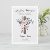 Eukalyptus-Cross-Beerdigung Dankeskarte (Stehend Vorderseite)