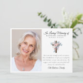 Eukalyptus-Cross-Beerdigung Dankeskarte (Stehend Vorderseite)