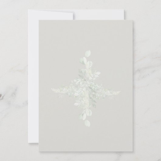 Eukalyptus Cross Beige Church Wedding Einladung (Rückseite)