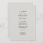 Eukalyptus Cross Beige Church Wedding Einladung (Vorne/Hinten)