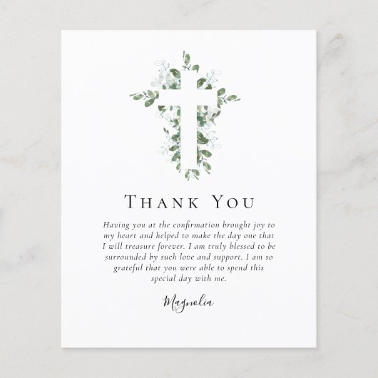 Eukalyptus Cross | Bestätigung Danke (Vorderseite)