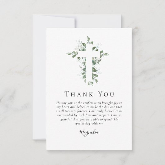 Eukalyptus Cross | Bestätigung Dankeskarte (Vorderseite)