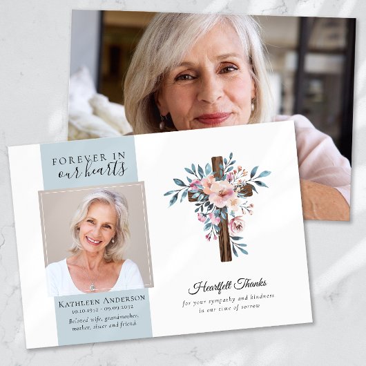 Eukalyptus Cross Foto Beerdigung Danke Karten