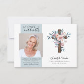 Eukalyptus Cross Foto Beerdigung Danke Karten (Vorderseite)