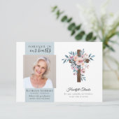 Eukalyptus Cross Foto Beerdigung Danke Karten (Stehend Vorderseite)