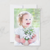 Eukalyptus Cross Foto Taufe Mitteilungskarte (Rückseite)