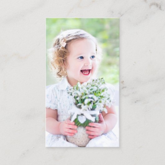 Eukalyptus Cross Foto Taufkarte Telefonnummerkarte (Vorderseite)