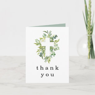 Eukalyptus Cross Taufe Christening Vielen Dank Einladung