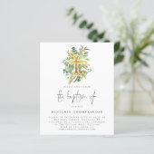 Eukalyptus Cross Taufen Aquamarin Einladung (Stehend Vorderseite)