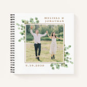 Eukalyptus Custom Foto Hochzeit im Grünen Notizblock (Vorderseite)