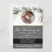 Eukalyptus Custom Foto Wedding Einladung (Vorderseite)