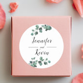 Eukalyptus Custom Wedding Runder Aufkleber