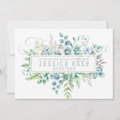 Eukalyptus DANK YOU Card - Text auf beiden Seiten (Vorderseite)