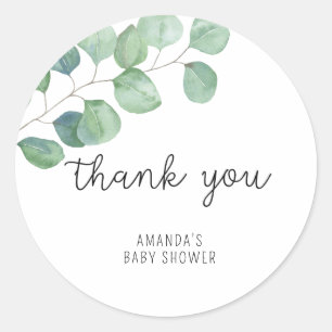 Eukalyptus - Dankeschön für Baby Shower Runder Aufkleber