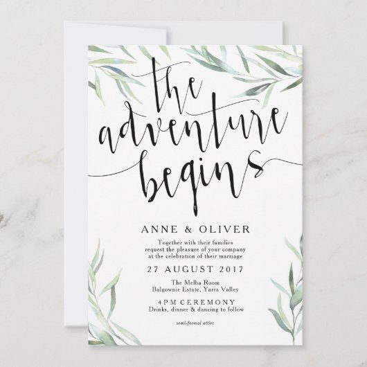 Eukalyptus Das Abenteuer beginnt mit der Einladung (Vorderseite)