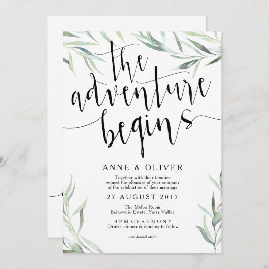 Eukalyptus Das Abenteuer beginnt mit der Einladung (Vorne/Hinten)