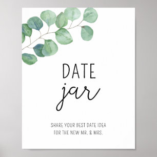 Eukalyptus-Date-Night-Ideen. Date-Glas-Braut-Spiel Poster