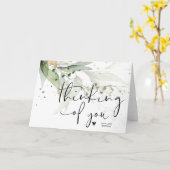 Eukalyptus Denken Sie an Ihre Förderung Karte (Gelbe Blume)