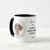Eukalyptus Deutsch Kurzhaar Monogramm Tasse (Vorderseite Links)