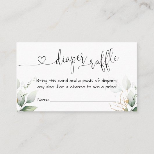 Eukalyptus-Diaper-Raffelkarte einfügen Visitenkarte (Vorderseite)