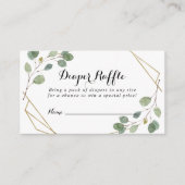 Eukalyptus Diaper Raffle Ticket für geometrische G Begleitkarte (Vorderseite)