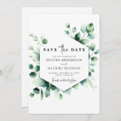 Eukalyptus Digital Wedding Save The Date (Vorne/Hinten)