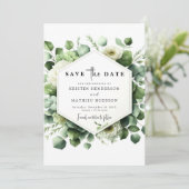 Eukalyptus Digital Wedding Save The Date (Stehend Vorderseite)