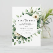 Eukalyptus Digital Wedding Save The Date (Stehend Vorderseite)