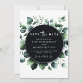 Eukalyptus Digital Wedding Save The Date (Vorderseite)