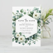 Eukalyptus Digital Wedding Save The Date (Stehend Vorderseite)