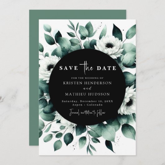 Eukalyptus Digital Wedding Save The Date (Vorne/Hinten)