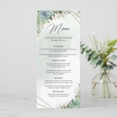 Eukalyptus-Dinner-Menü für das Abendessen in Goldr Menükarte (Stehend Vorderseite)