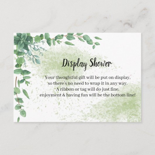 Eukalyptus Display Brautparty Encryption Card Begleitkarte (Vorderseite)