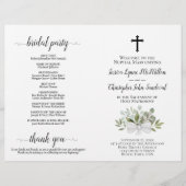 Eukalyptus DIY Falt Hochzeitsprogramm Katholisch (Vorderseite)