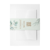 Eukalyptus Double Happiness Wedding Einladung Einladungsbanderole (Vorderseite Beispiel)