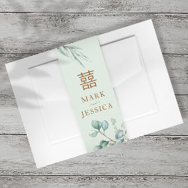 Eukalyptus Double Happiness Wedding Einladung Einladungsbanderole