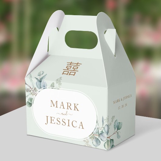 Eukalyptus Double Happiness Wedding Vielen Dank Geschenkschachtel