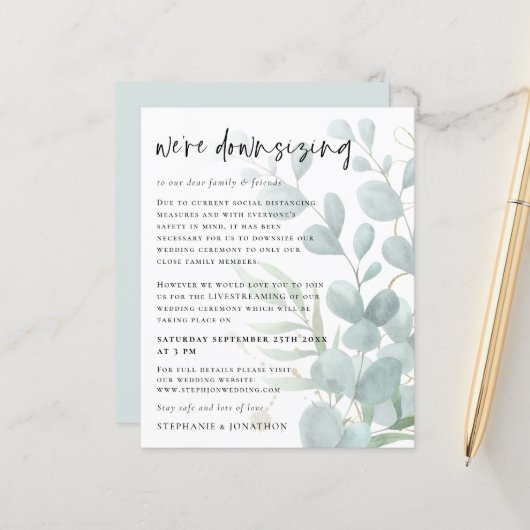 Eukalyptus Downsize Livestream Wedding (Vorderseite/Rückseite Beispiel)
