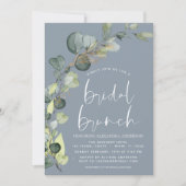 Eukalyptus Dusty Blue Bridal Brunch Dusche Einladung (Vorderseite)