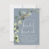Eukalyptus Dusty Blue Bridal Brunch Dusche Einladung (Vorderseite)