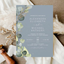 Eukalyptus Dusty Blue Sage Green Gold Wedding