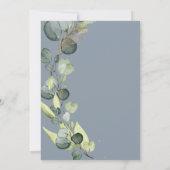 Eukalyptus Dusty Blue Sage Green Gold Wedding Einladung (Rückseite)