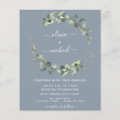 Eukalyptus Dusty Blue Wedding Einladungen (Vorderseite)
