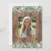 Eukalyptus Dusty Rose Abschluss-Einladung Einladung (Rückseite)