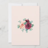 Eukalyptus Dusty Rose Burgundy Botanische Hochzeit Einladung (Rückseite)