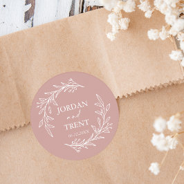 Eukalyptus Dusty Rose Custom Wedding Stickers