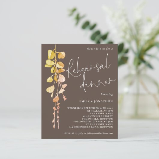 Eukalyptus Earth Tones Probe Abendessen (Stehend Vorderseite)