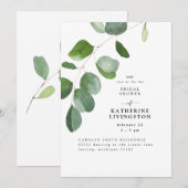 Eukalyptus Einfache Brautdusche Einladung (Vorne/Hinten)