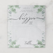 Eukalyptus Einfache Schlichte Skripttabelle Platzkarte (Außenseite Aufgefaltet)