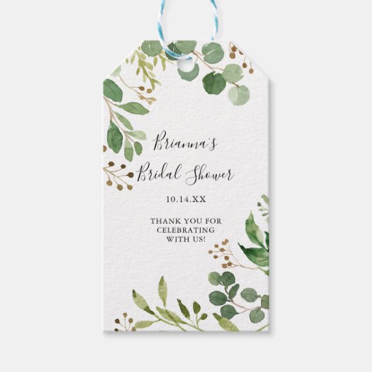 Eukalyptus Einfaches braunes Brautparty Geschenkanhänger (Vorderseite)